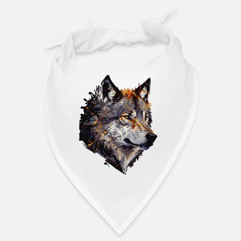 Polygonale abstrait géométrique Wolf Head Bandana