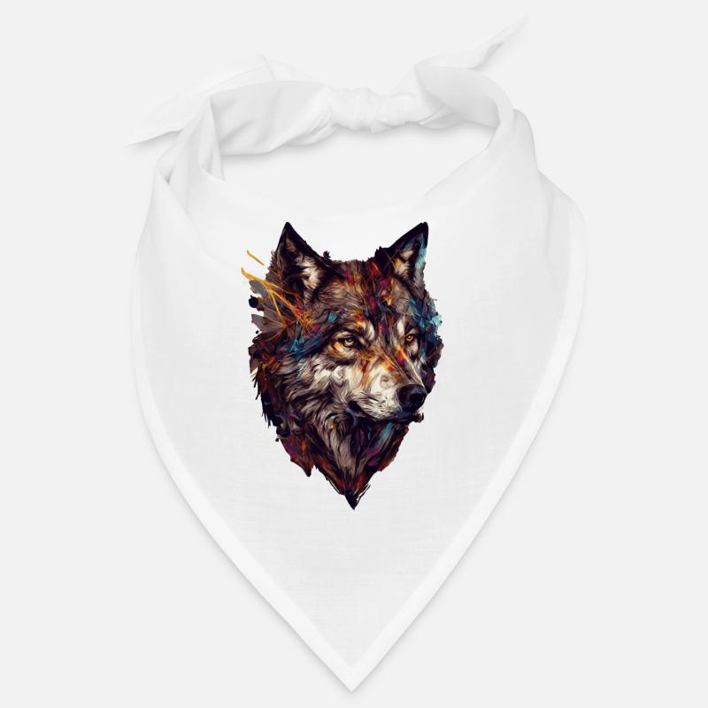 Polygonale abstrait géométrique Wolf Head Bandana