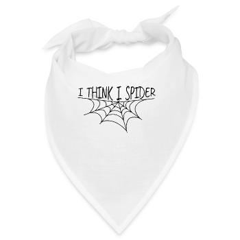 Lustiger Englisch Lk Spruch - gruselig Spinne - Bandana - Weiß - Vorne