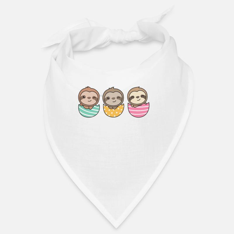 cute sloths at Easter with Easter eggs sloth Bandana