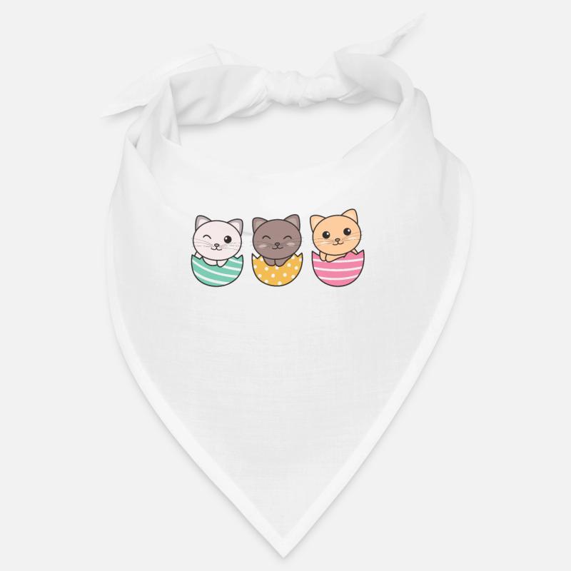 cute cats at Easter with Easter eggs cat Bandana