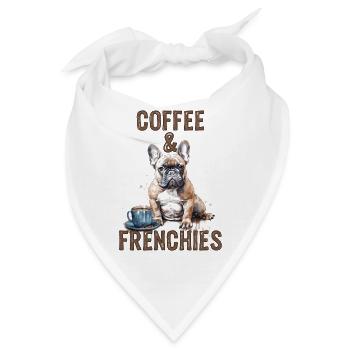 Coffee & Frenchies - Bandana - Weiß - Vorne