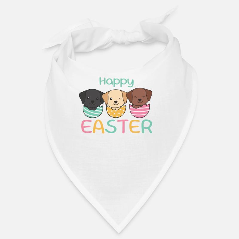 cute dogs at Easter with Easter eggs Labrador Bandana
