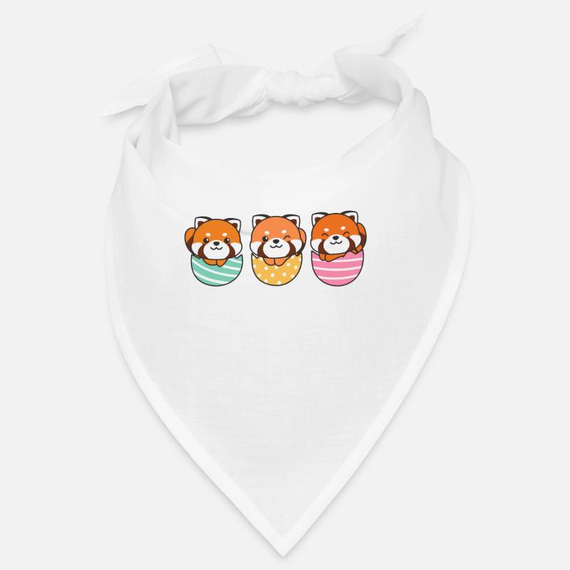 cute red pandas at Easter with Easter eggs Bandana