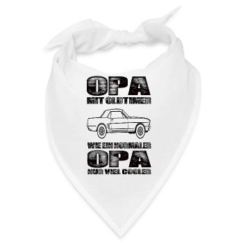 Opa Mit Oldtimer Wie Ein Normaler Opa Nur Cooler - Bandana - Weiß - Vorne