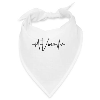 Wein Vino Herzschlag - Bandana - Weiß - Vorne