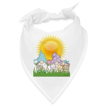 Sonnige Frühlingszwergeparade - Bandana - Weiß - Vorne