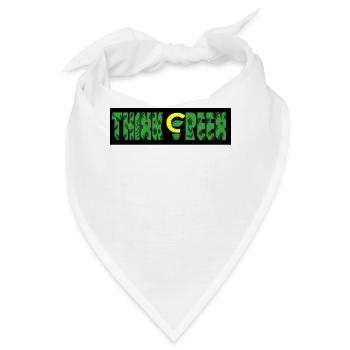Think Green Blattmuster Logo - Bandana - Weiß - Vorne