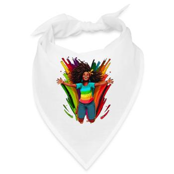 Vielfalt, Diversität, BLM, Regenbogen - Bandana - Weiß - Vorne