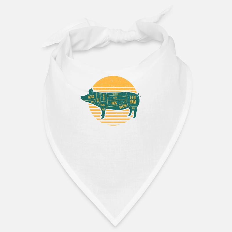 Morceaux de viande de porc effiloché Chef BBQ Grilling Chef Bandana