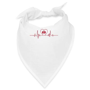 Nieren Herzschlag - Bandana - Weiß - Vorne