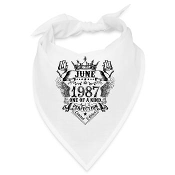 Geburtstag Juni 1987 geboren im Juni 1987 - Bandana - Weiß - Vorne
