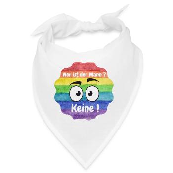 Wer ist der Mann in der Beziehung, Lesbian, CSD - Bandana - Weiß - Vorne