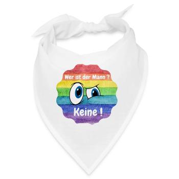 Wer ist der Mann in der Beziehung, Lesbian, CSD - Bandana - Weiß - Vorne