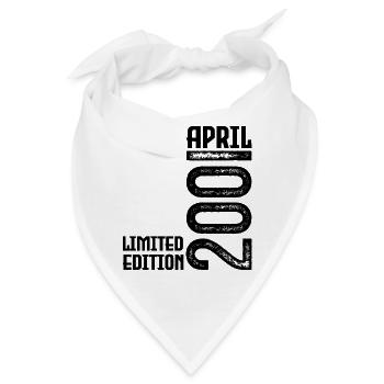 Geschenk April 2001. Jubiläum April 2001. April. - Bandana - Weiß - Vorne