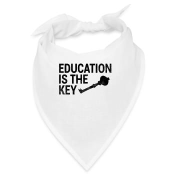 Bildung Schlüssel Spruch - Bandana - Weiß - Vorne