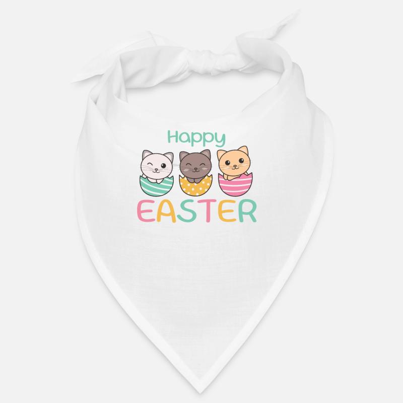 cute cats at Easter with Easter eggs cat Bandana