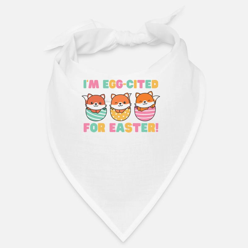 sweet foxes at Easter with Easter eggs fox Bandana