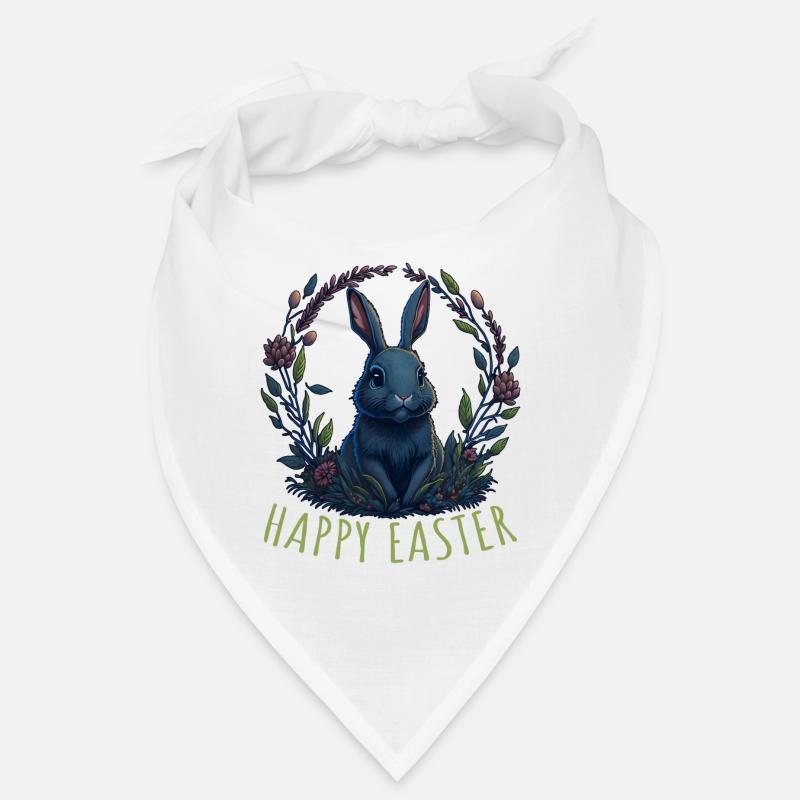 Rabbit with Easter eggs & spring flowers Easter Bandana