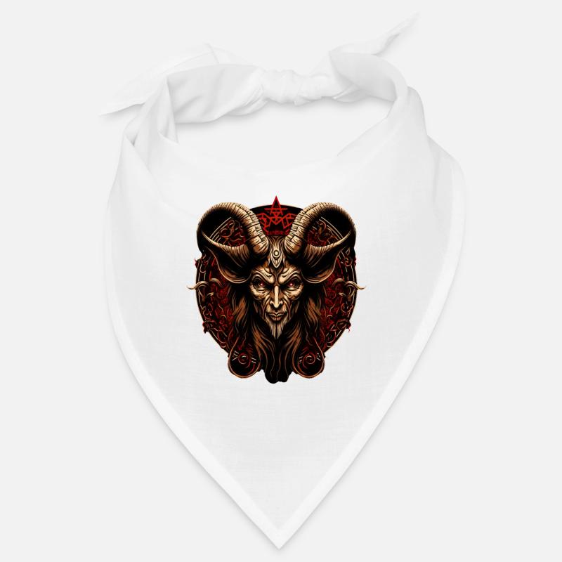 Baphomet Dämon Satanisch Goth Lucifer Okkultist - Bandana - Weiß