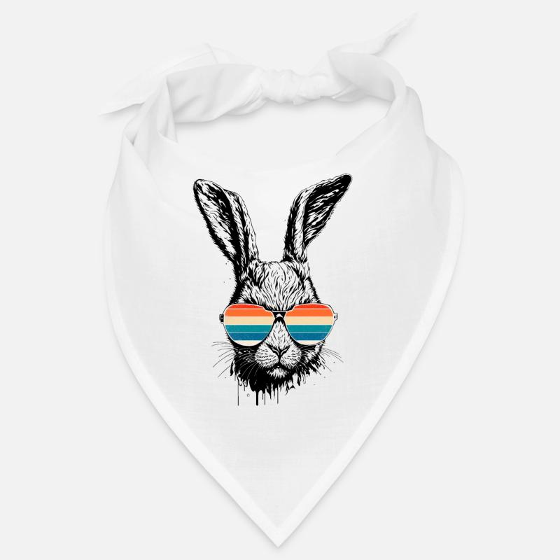 Retro Rabbit With Sunglasses Easter Rabbit Ears Bandana