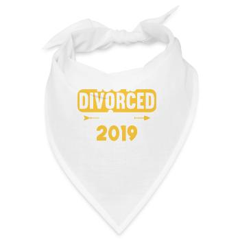 100 % Divorced since 2019 Scheidungs - Bandana - Weiß - Vorne
