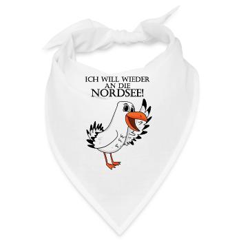 Nordsee Spruch Möwe - Bandana - Weiß - Vorne