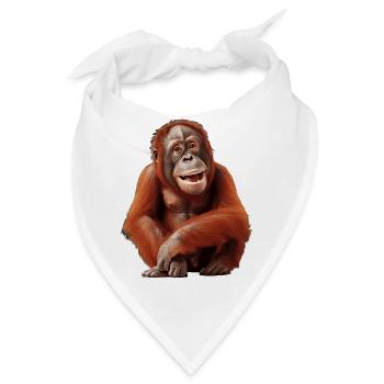 Der Orang Utan ist unsere liebe Verwandtschaft - Bandana - Weiß - Vorne