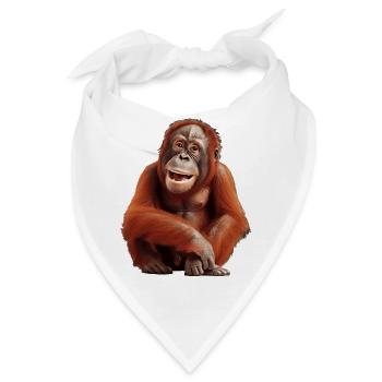 Baby Orang Utan als liebes Tierkind - Bandana - Weiß - Vorne