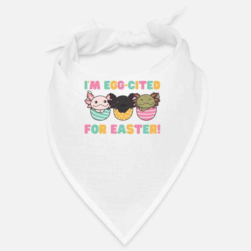 sweet axolotls at Easter with Easter eggs axolotl Bandana