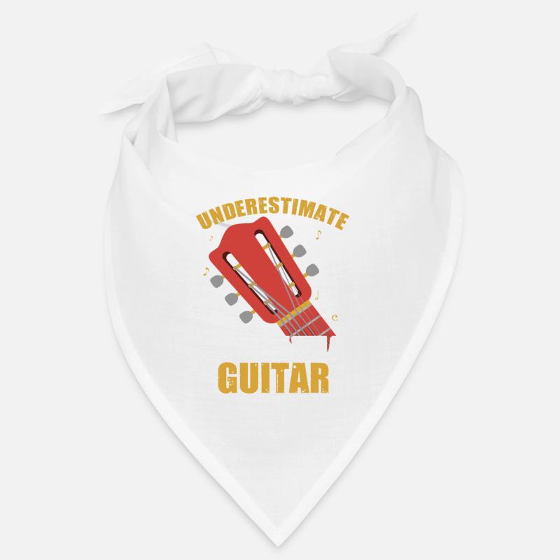 Never Underestimate An Old Man With A Guitar - Bandana - white