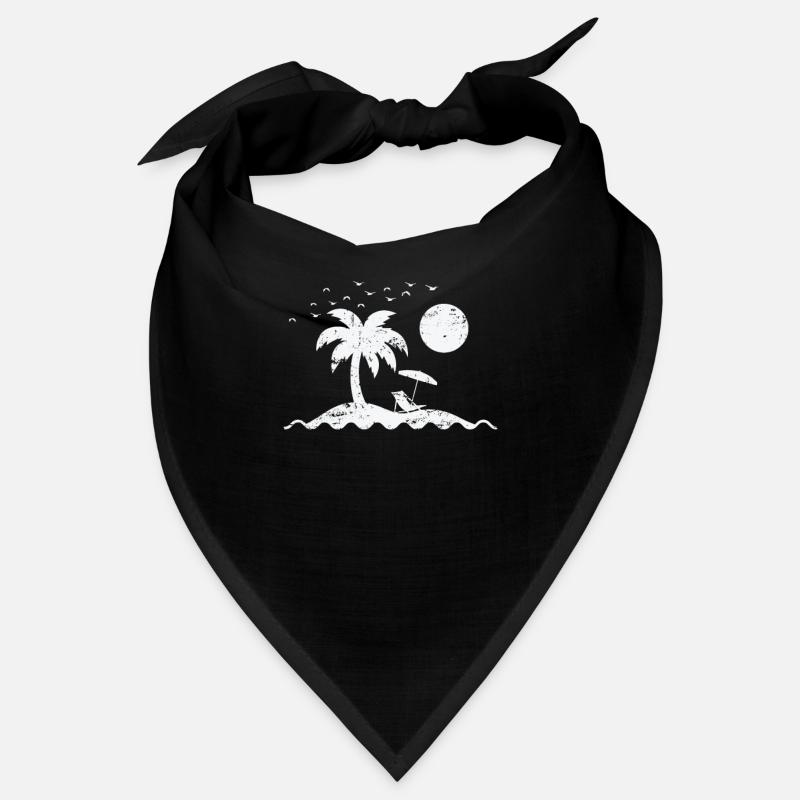 Île avec palmiers et vacances à la plage Bandana