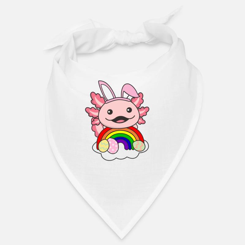 sweet axolotls at Easter with Easter eggs axolotl Bandana