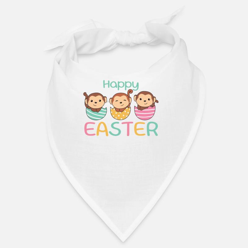 cute monkeys at Easter with Easter eggs monkey Bandana