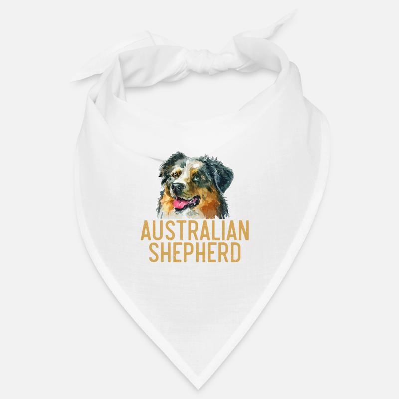 Australian Shepherd Geschenke - Bandana - Weiß