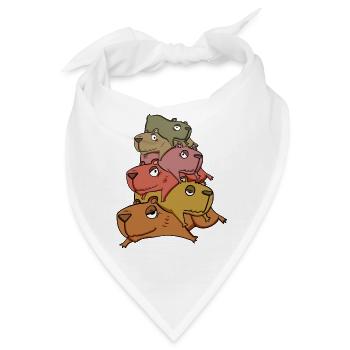 Capybara Haufen Wasserschwein - Bandana - Weiß - Vorne