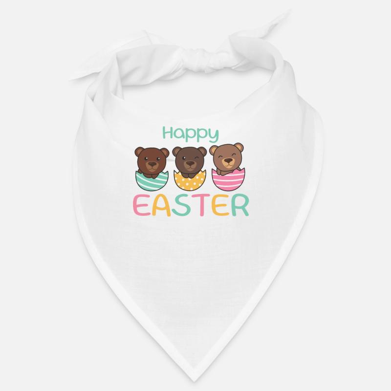 cute bears at Easter with Easter eggs bear Bandana