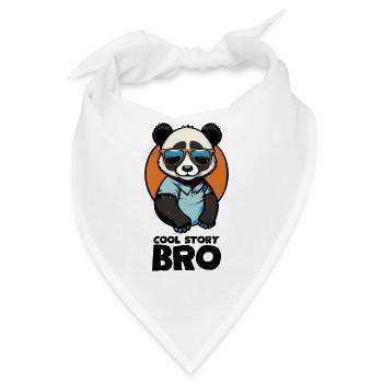 Cooler Panda "Cool Story Bro" mit Sonnenbrille - Bandana - Weiß - Vorne