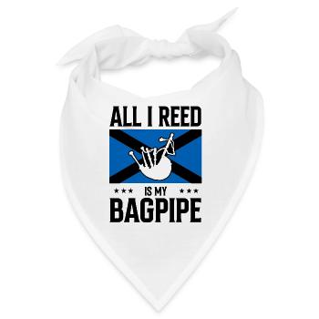 Dudelsack für Dudelsackspieler und Schotten - Bandana - Weiß - Vorne