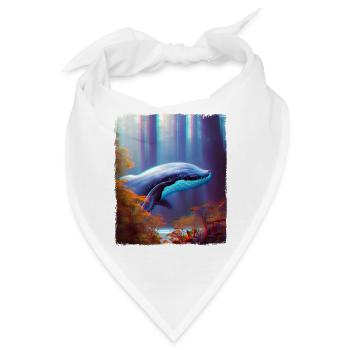 Wal im Wald Surrealismus - Bandana - Weiß - Vorne
