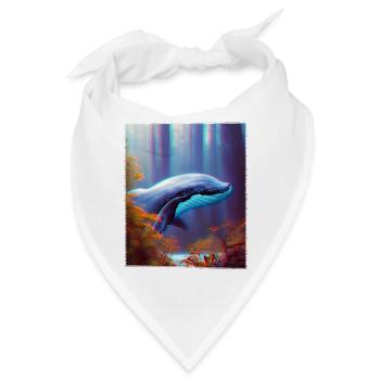 Blauwal schwebt durch den Wald Surrealismus - Bandana - Weiß - Vorne