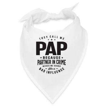 Pap - Partner in Crime - Vatertag - Bandana - Weiß - Vorne