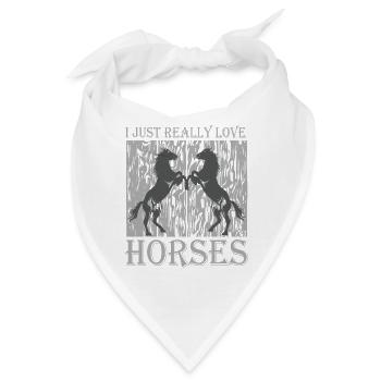 Schönes Reiten Pferde Spruch für Reiter - Bandana - Weiß - Vorne