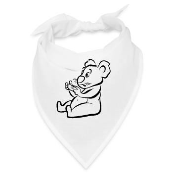 Koalified Gamer - Lustiger Cartoon Koala - Bandana - Weiß - Vorne