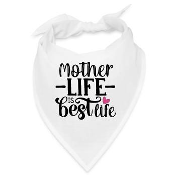 Mother life is best life - Bandana - Weiß - Vorne
