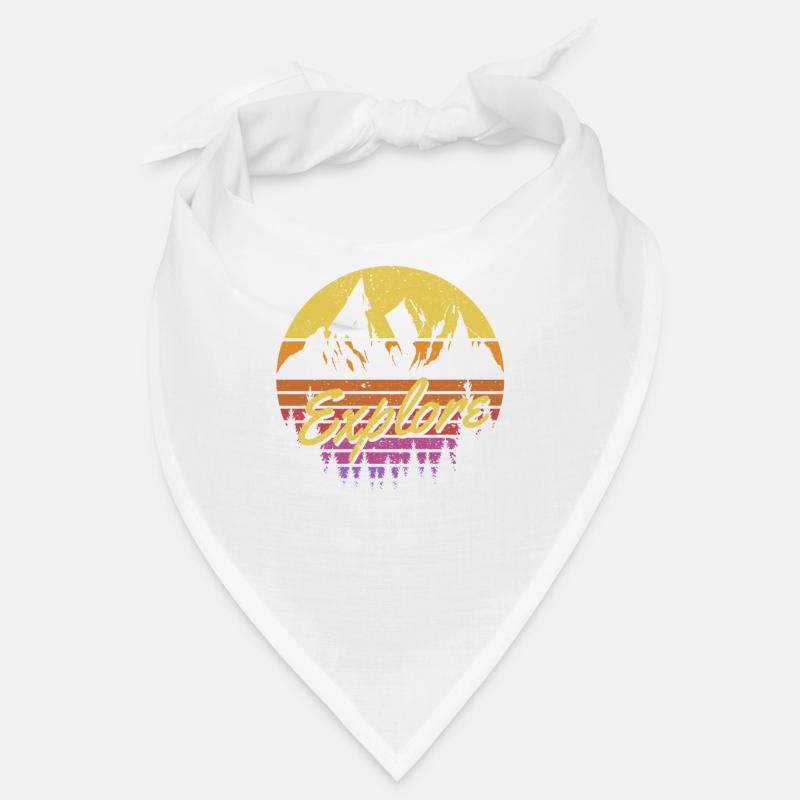 Découvrez Retro Rainbow Gradient Mountain Bandana