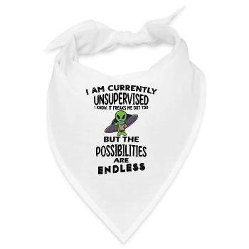 I am currently unsupervised - Bandana - Weiß - Vorne