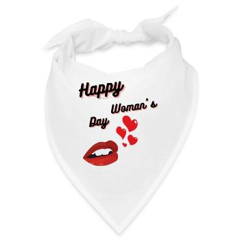 Alles Gute zum Frauentag Lippen und Herzen - Bandana - Weiß - Vorne