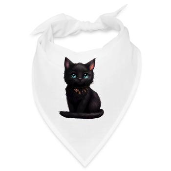 Katze Kätzchen Geschenk - Bandana - Weiß - Vorne