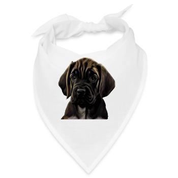 Dogge Doggen Hund Hunde Deutsche Dogge - Bandana - Weiß - Vorne